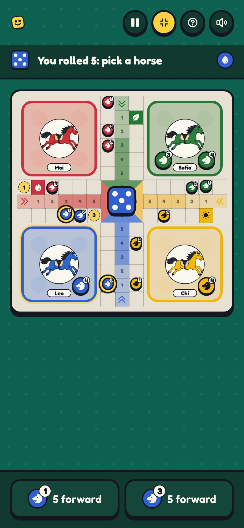 Ludo on a player's phone