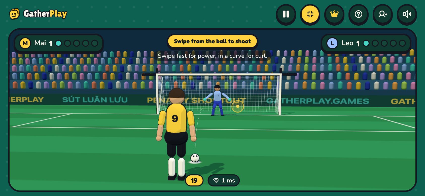 Penalty Shootout on a player's phone